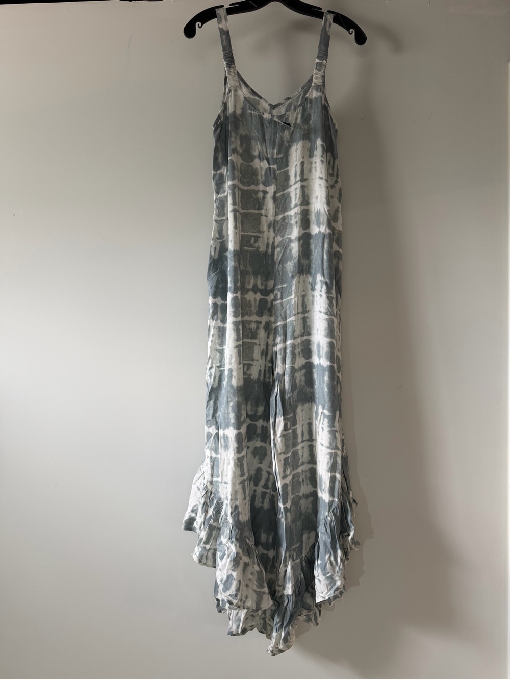Blue and White Tie-Dye Slip Jumpsuit